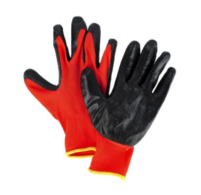 Перчатки  нейлон облив нитрил черно-красные 'Praktische Home' G-103 в интернет гипермаркете «Планета Лета». Фото