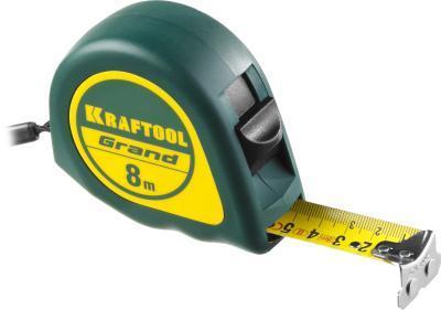 Рулетка KRAFTOOL GRAND 8 м 25 мм ABS противоскольз 34022-08-25 в интернет гипермаркете «Планета Лета». Фото