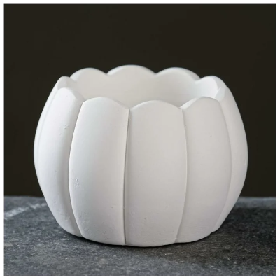 Горшок Тыква белый  8,5х6х8,5см 0,15л 7004776 в интернет гипермаркете «Планета Лета». Фото