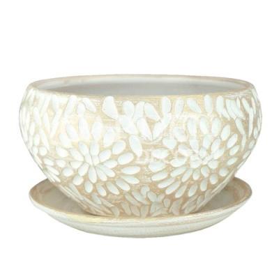 Горшок Астра плошка бел/жемч.d18 в интернет гипермаркете «Планета Лета». Фото