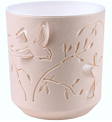 Кашпо "Колибри" (1,25л) Цв. Пудра/Белый (Арт. КШ-4647) в интернет гипермаркете «Планета Лета». Фото