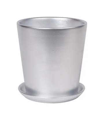 Горшок Глиттер серебро конус d15 в интернет гипермаркете «Планета Лета». Фото