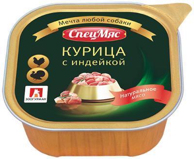 Корм Зоогурман "СПЕЦМЯС" для собак курица с индейкой 300г, 5398 в интернет гипермаркете «Планета Лета». Фото