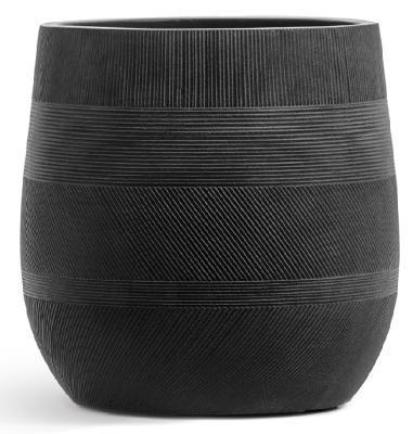 Кашпо TREEZ Ergo Graphics округлая чаша черный графит в-43 см, д-43 см, 60л в интернет гипермаркете «Планета Лета». Фото