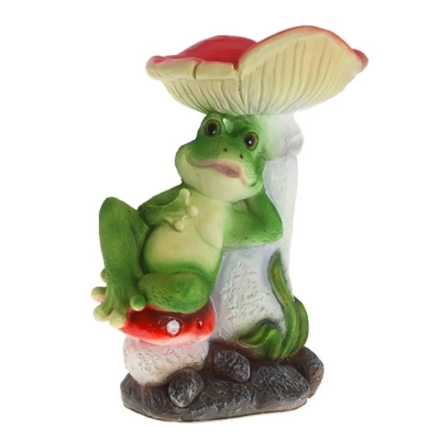 Фигура Лягушка отдыхает под мухомором H-44, L-28см F1047 в интернет гипермаркете «Планета Лета». Фото