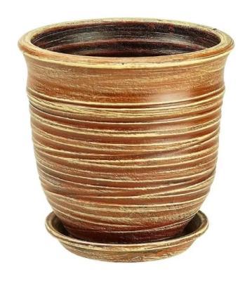 Горшок Волна цилиндр коричневый d17см, 2л 04-109 в интернет гипермаркете «Планета Лета». Фото