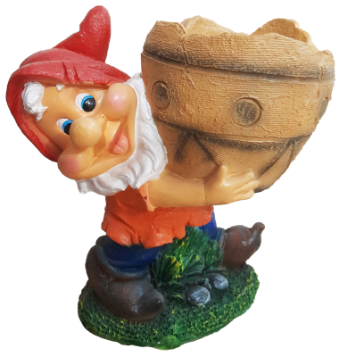 Фигура Гном  с горшком новый Н-22см,L-16см,В-25см в интернет гипермаркете «Планета Лета». Фото