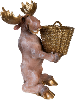 Фигура Лось с корзиной Н-36см,L-31cм,В-18см в интернет гипермаркете «Планета Лета». Фото
