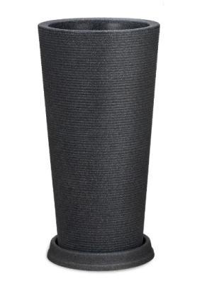 Кашпо пластик. Schwarz-Granit d29; h54 см 10л гранит (поддон d30) в интернет гипермаркете «Планета Лета». Фото