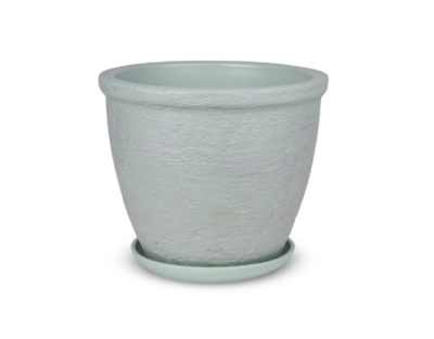 Горшок Лофт зеленый высокий овал шнур d32, h28см, 18л в интернет гипермаркете «Планета Лета». Фото