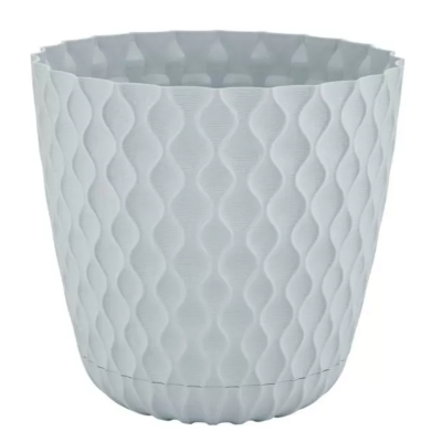Горшок для цветов InGreen Wave с дренажной сеткой и съемным поддоном 10л, D270мм, Утренний туман в интернет гипермаркете «Планета Лета». Фото
