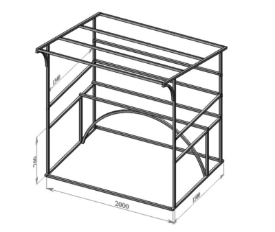 Каркас для мангального комплекса с крышей в интернет гипермаркете «Планета Лета». Фото