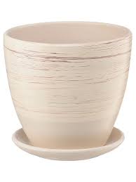 Горшок Волна цилиндр бежевый d27см, 8л 04-310 в интернет гипермаркете «Планета Лета». Фото
