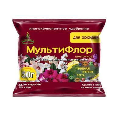 Удобрение МультиФлор цветочное для орхидей пак 50г в интернет гипермаркете «Планета Лета». Фото
