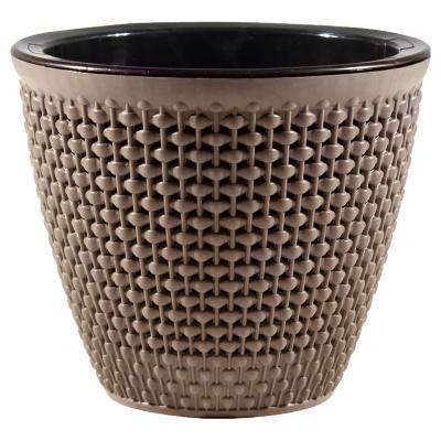 Кашпо "Ротанг" (1,6л.) Цв. Мокачино (Арт. КШ-9712) в интернет гипермаркете «Планета Лета». Фото