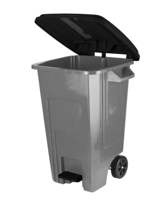 Бак для мусора с крышкой на колесах серый Freestyle 100 л в интернет гипермаркете «Планета Лета». Фото
