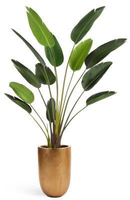 Кашпо TREEZ Effectory Metall высокий конус-чаша Сусальное Золото в-55, д-36 см в интернет гипермаркете «Планета Лета». Фото