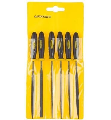 Надфиль STAYER PROFI набор с двухкомпонент ручкой 100 мм 6 шт 16010-H6_z01 в интернет гипермаркете «Планета Лета». Фото