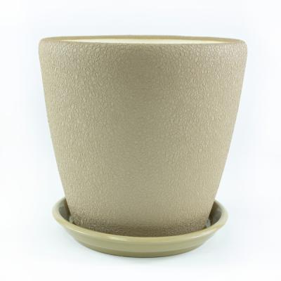 Горшок с матовым покрытием с поддоном (керамика), D11xH11 см Светло-розовый в интернет гипермаркете «Планета Лета». Фото
