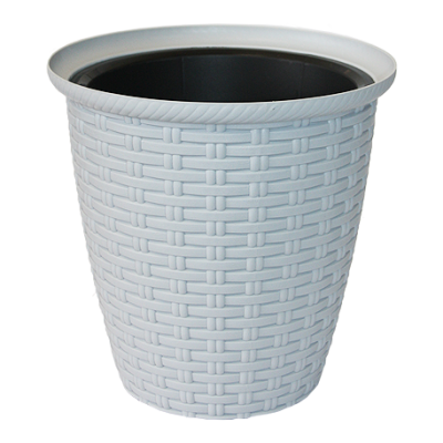 Кашпо Rattan D 185мм/3 л с внутренним горшком 1,5 л Утренний туман в интернет гипермаркете «Планета Лета». Фото