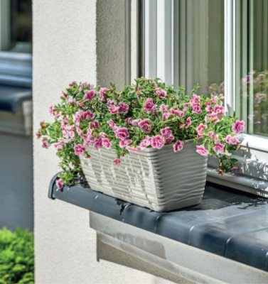 Балконный ящик Sahara с прикр. подд. 38,9*17; h14,5 см; 5,7л белый, 3180-011 в интернет гипермаркете «Планета Лета». Фото