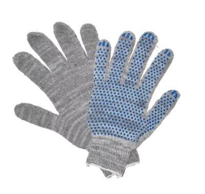 Перчатки  нейлон ПВХ `Микроточка` серые 'Praktische Home' G-104-2 с этикеткой в интернет гипермаркете «Планета Лета». Фото
