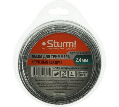 Леска для триммера Sturm!, d=2.4 мм, l=15 м, КРУЧЕНЫЙ КВАДРАТ, армиров. BGT3535-2.4-SA-15 в интернет гипермаркете «Планета Лета». Фото