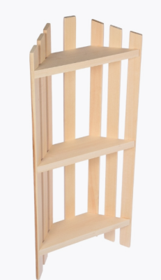 Полка настенная, угловая трехъярусная "Банные штучки" 76х33х11 см, липа/4 в интернет гипермаркете «Планета Лета». Фото