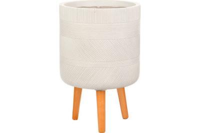 Кашпо IDEALIST Страйп круглое с подставкой, слоновая кость, d37 h61, WSTRIP37-AW IDEALIST Lite в интернет гипермаркете «Планета Лета». Фото Кашпо IDEALIST Страйп круглое с подставкой, слоновая кость, d37 h61, WSTRIP37-AW в интернет гипермаркете «Планета Лета». Фото