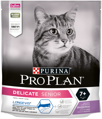 Корм PRO PLAN Cat д/чув пищ 7+ Индейка 400 гр в интернет гипермаркете «Планета Лета». Фото
