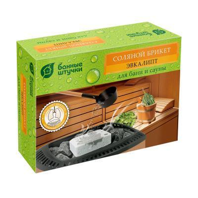 Брикет соляной с травами "Эвкалипт" 1300 г "Банные штучки" 32255 в интернет гипермаркете «Планета Лета». Фото