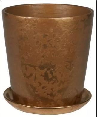 Горшок керамический конус Леопард золото 5,6л d22 h22,5 в интернет гипермаркете «Планета Лета». Фото