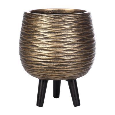 Кашпо IDEALIST Паттерн с подставкой, файберстоун, золотистое, D29 H37 cm WWAVE-RND-29-GLD IDEALIST в интернет гипермаркете «Планета Лета». Фото Кашпо IDEALIST Паттерн с подставкой, файберстоун, золотистое, D29 H37 cm WWAVE-RND-29-GLD в интернет гипермаркете «Планета Лета». Фото
