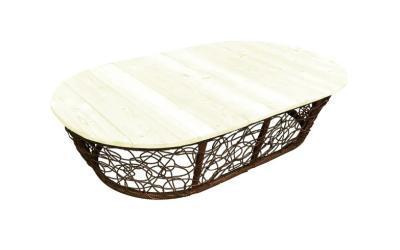 Стол МАМАСАН овальный коричневый с ротангом в интернет гипермаркете «Планета Лета». Фото