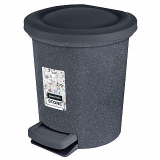 Мусорное ведро с педалью Stone 6 л темный камень в интернет гипермаркете «Планета Лета». Фото
