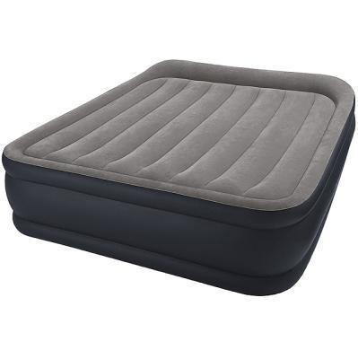 Кровать надувная Deluxe Pillow Rest Raised технологией Fiber-Tech с насосом INTEX 152х203х43 64136 в интернет гипермаркете «Планета Лета». Фото