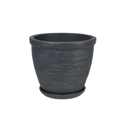 Горшок Лофт графит высокий овал шнур d32, h28см, 18л в интернет гипермаркете «Планета Лета». Фото