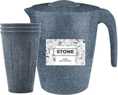 Набор для напитков Sugar&Spice STONE (Кувшин 1,9л+3 стакана 0,35л) темный камень в интернет гипермаркете «Планета Лета». Фото