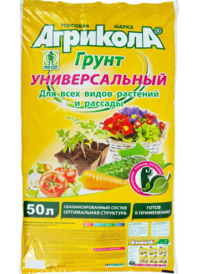 Грунт Плодородный универсальный Агрикола Пак. 50 л в интернет гипермаркете «Планета Лета». Фото