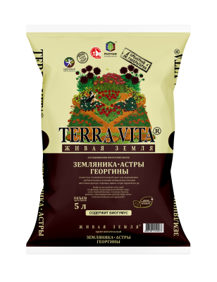 Грунт Живая Земля Георгин-Астра-Земляника Terra Vita 5л в интернет гипермаркете «Планета Лета». Фото