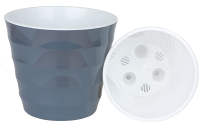 Горшок Лаура антрацит d17;  h15, 2,3л с вкл. ЛР17-12 в интернет гипермаркете «Планета Лета». Фото