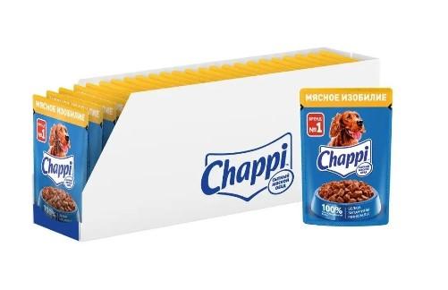 Влажный корм для собак Chappi Сытный мясной обед, Мясное изобилие, 28 шт по 85г в интернет гипермаркете «Планета Лета». Фото