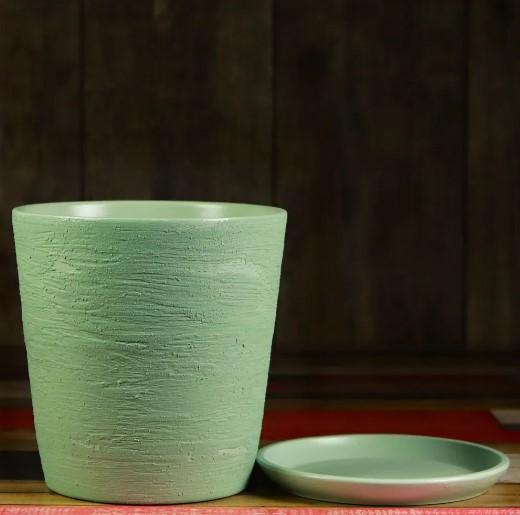 Горшок "Лофт Конус" (керамика) D18xH18,5 см зеленый,Конус 2,6 л в интернет гипермаркете «Планета Лета». Фото