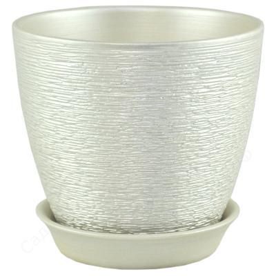 Горшок КЦ ВК (13см) серебро перламутр, 1л в интернет гипермаркете «Планета Лета». Фото