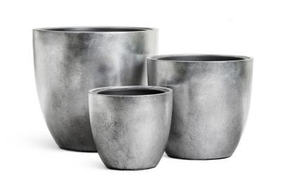 Кашпо Treez Effectory Metal Округлый конус серебро от 30 до 50 см в интернет гипермаркете «Планета Лета». Фото