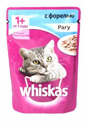 Корм Whiskas рагу с форелью 85г в интернет гипермаркете «Планета Лета». Фото