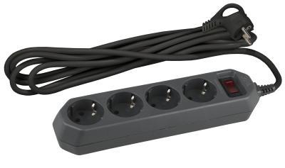 Фильтр сетев ЭРА USF-M-4es-1,5m-B черн с заз 3*0,75мм2 с выкл 4гн 1,5м в интернет гипермаркете «Планета Лета». Фото