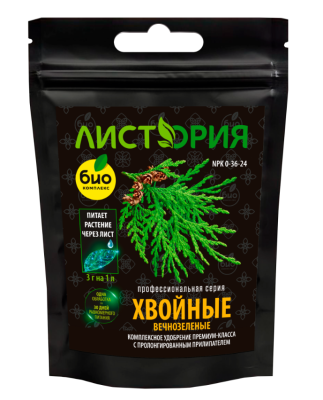 БИО-комплекс, ТМ Листория, Хвойные вечнозелёные 30 г в интернет гипермаркете «Планета Лета». Фото
