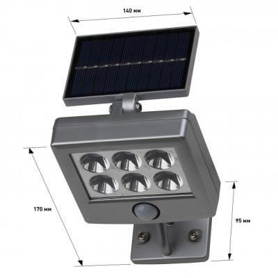 Прожектор с датчиком движения, на солнечной батарее, ЭРА, 6LED, 150 lm в интернет гипермаркете «Планета Лета». Фото