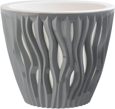 Кашпо "Вдохновение" (4,5л.) Цв. Серый жемчуг (Арт. КШ-9675) в интернет гипермаркете «Планета Лета». Фото